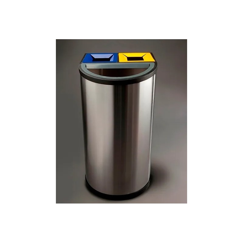 PAPELERA RECICLAJE INOX SEMICIRCULAR
