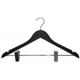 PERCHA MADERA NEGRA C/PINZAS (80 UNIDADES)