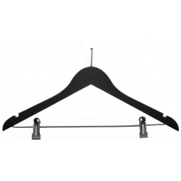 Percha antirrobo madera negra c/pinzas (80 uds)