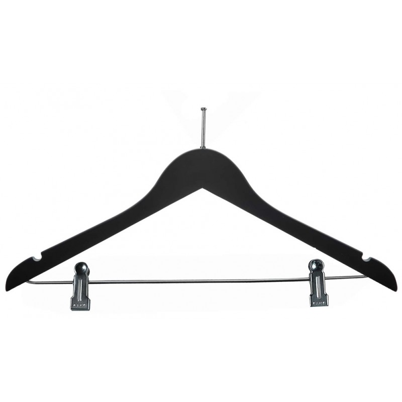 Percha antirrobo madera negra c/pinzas (80 uds)